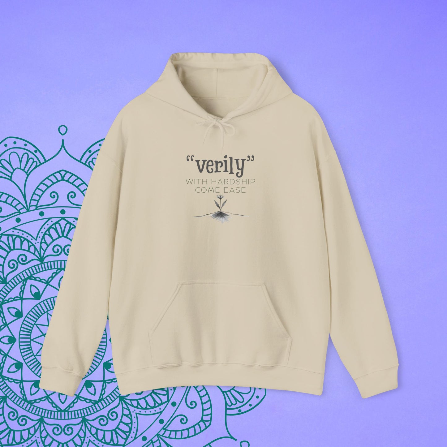 “Verily, After Hardship Comes Ease” Hoodie – Islamic Streetwear Ramadan & Eid Gift