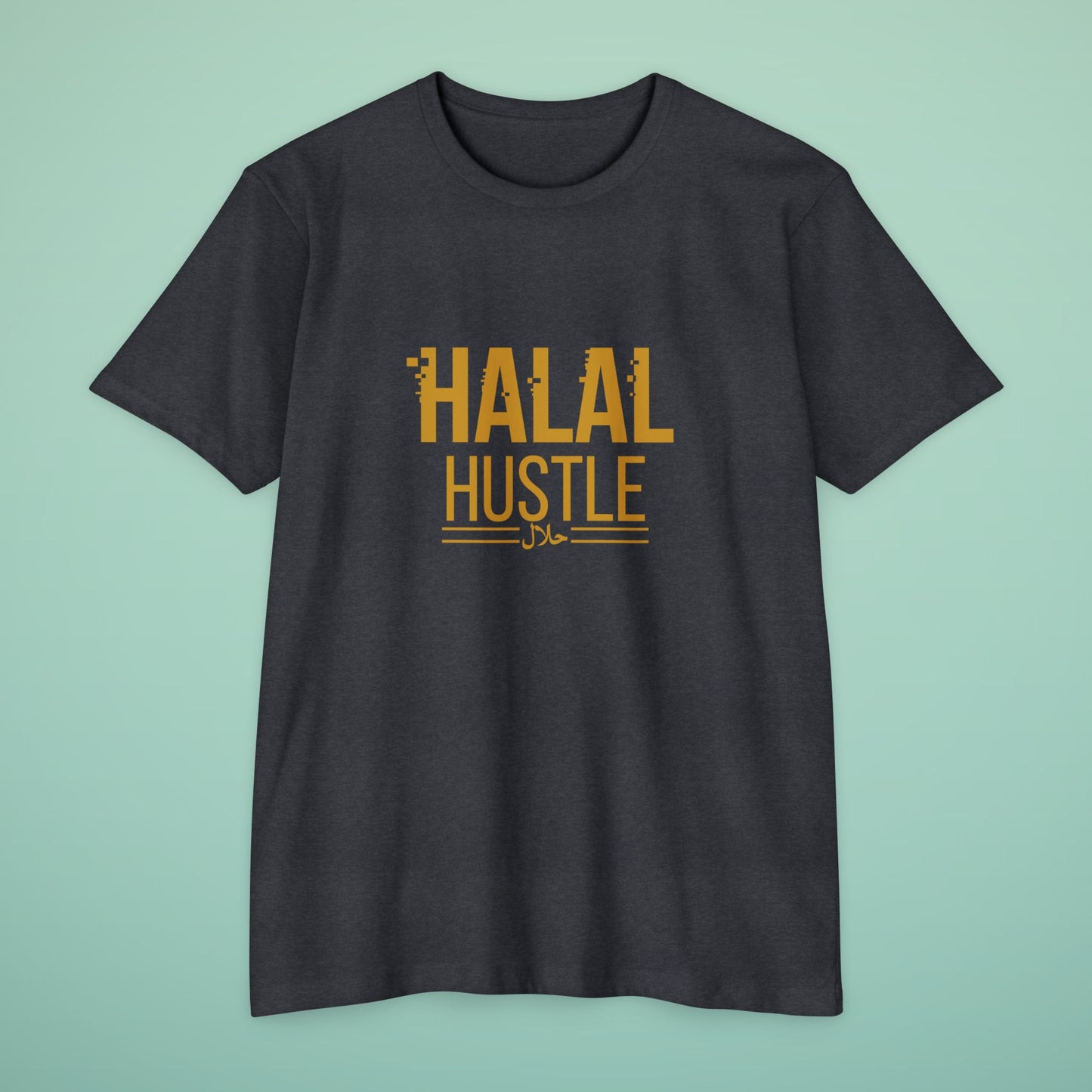 “Halal Hustle” T-Shirt – Islamic Motivational Streetwear for Entrepreneurs