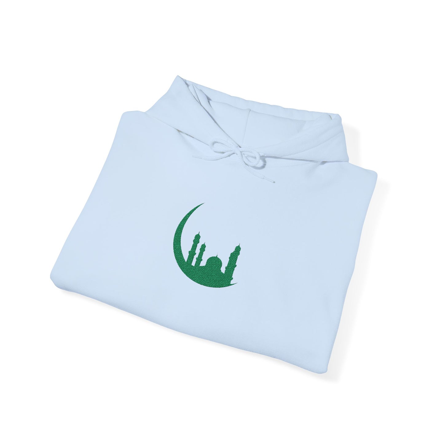Islamic Mosque Moon Green Embroidered Hoodie