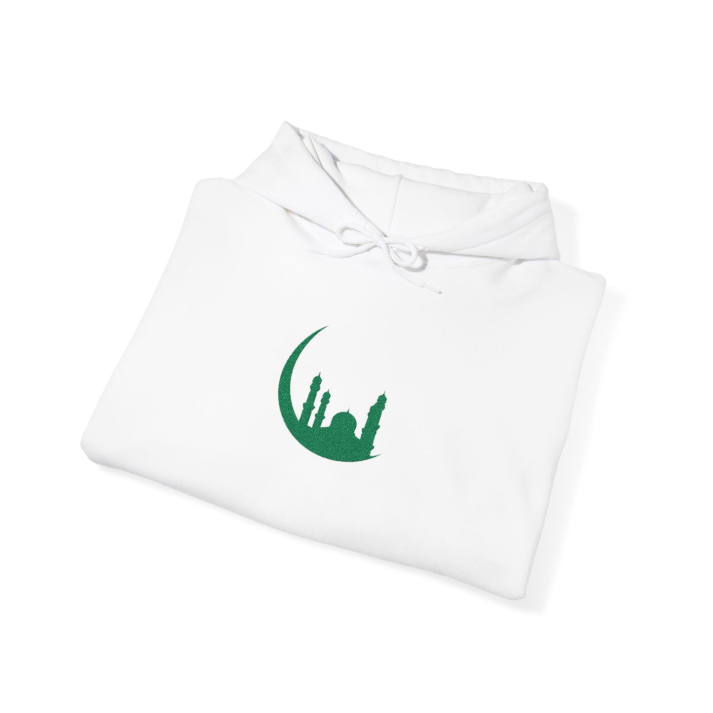 Islamic Mosque Moon Green Embroidered Hoodie