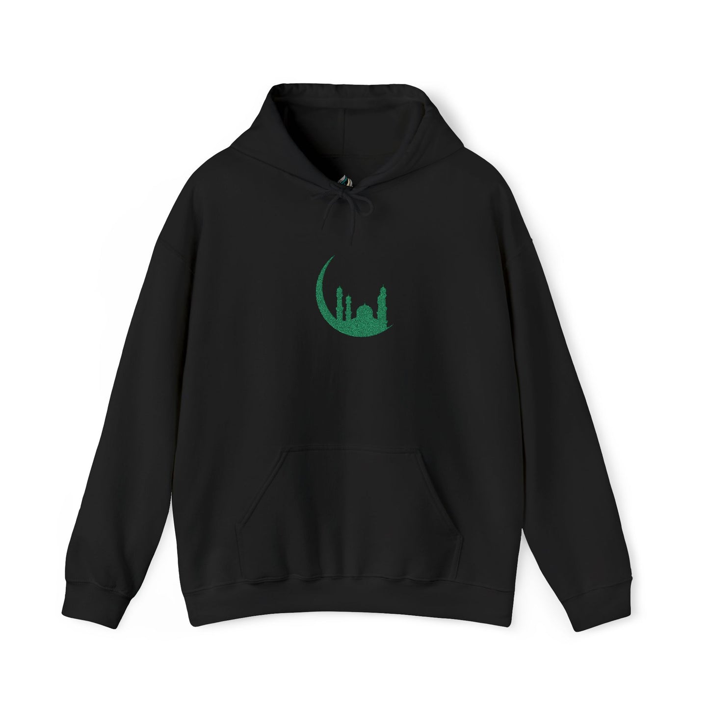Islamic Mosque Moon Green Embroidered Hoodie