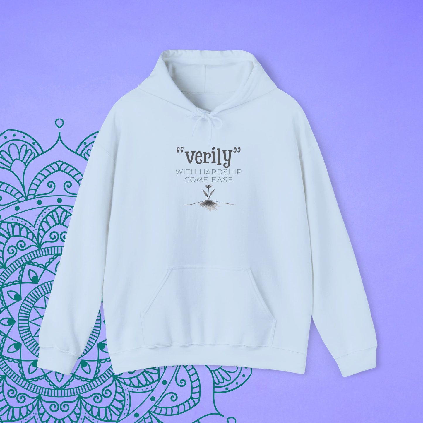 “Verily, After Hardship Comes Ease” Hoodie – Islamic Streetwear Ramadan & Eid Gift
