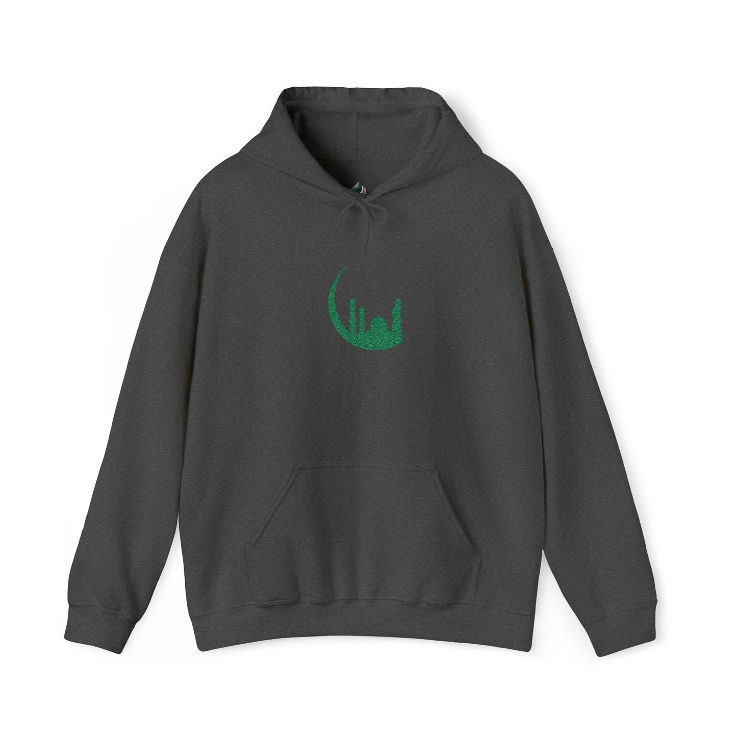 Islamic Mosque Moon Green Embroidered Hoodie