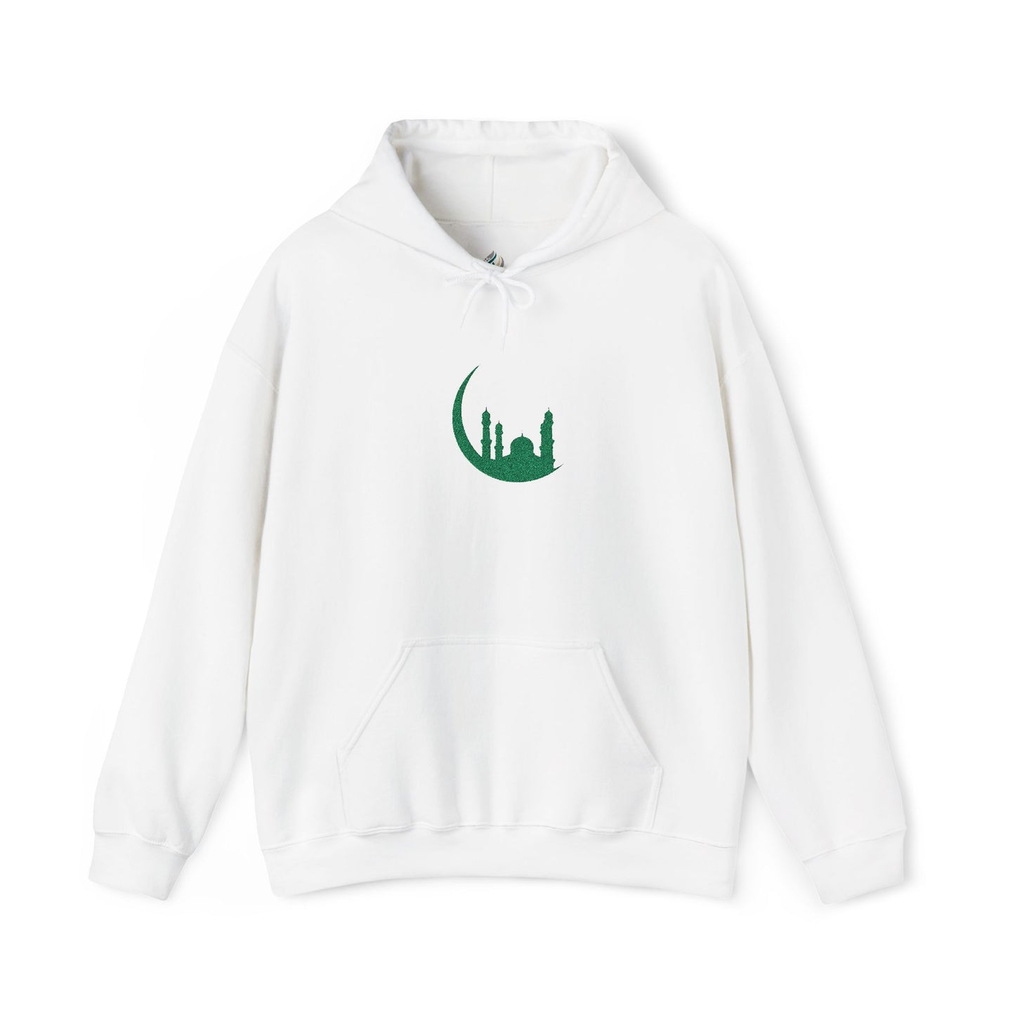 Islamic Mosque Moon Green Embroidered Hoodie