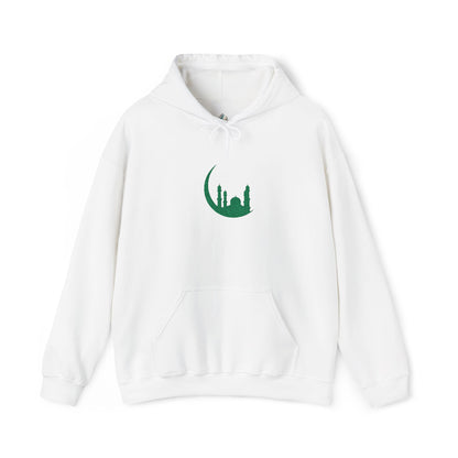 Islamic Mosque Moon Green Embroidered Hoodie