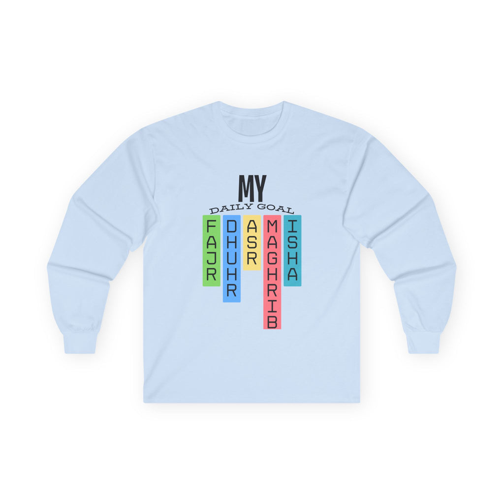 Islamic Daily Prayers Unisex Long Sleeve Tee - Eid Ramadan Gift