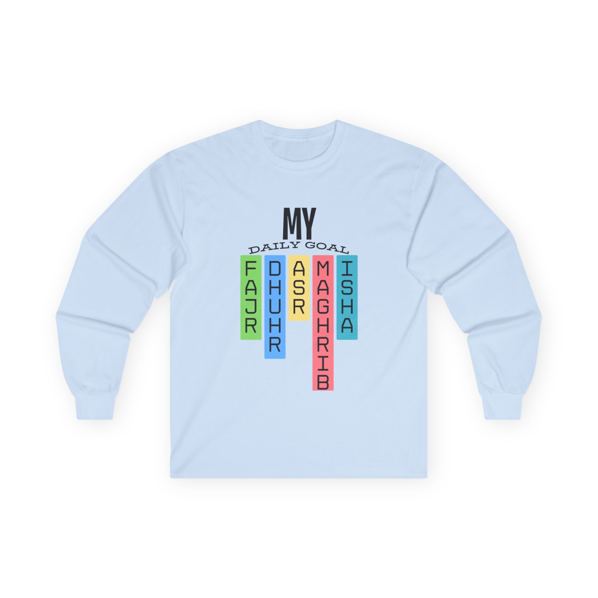 Islamic Daily Prayers Unisex Long Sleeve Tee - Eid Ramadan Gift
