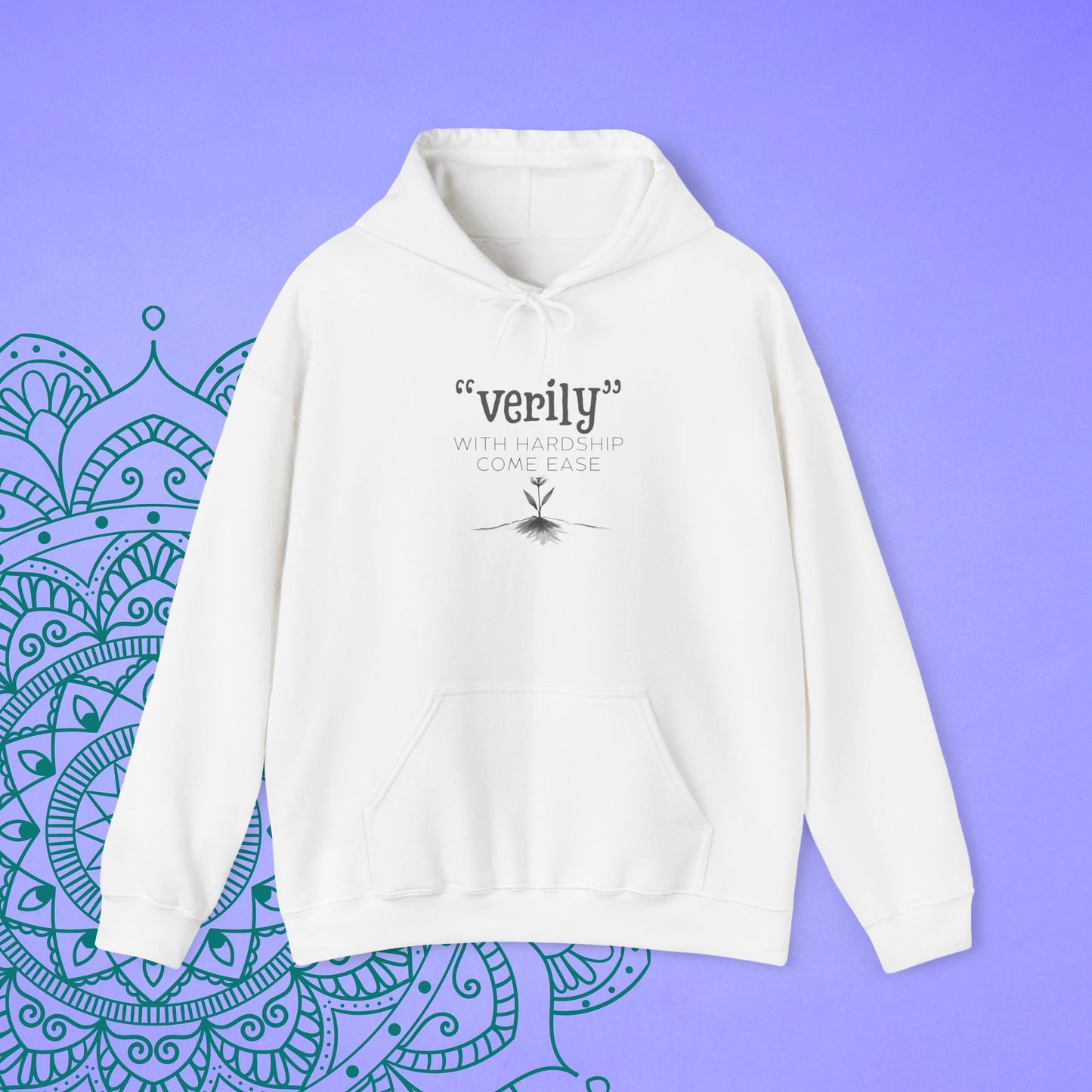 “Verily, After Hardship Comes Ease” Hoodie – Islamic Streetwear Ramadan & Eid Gift