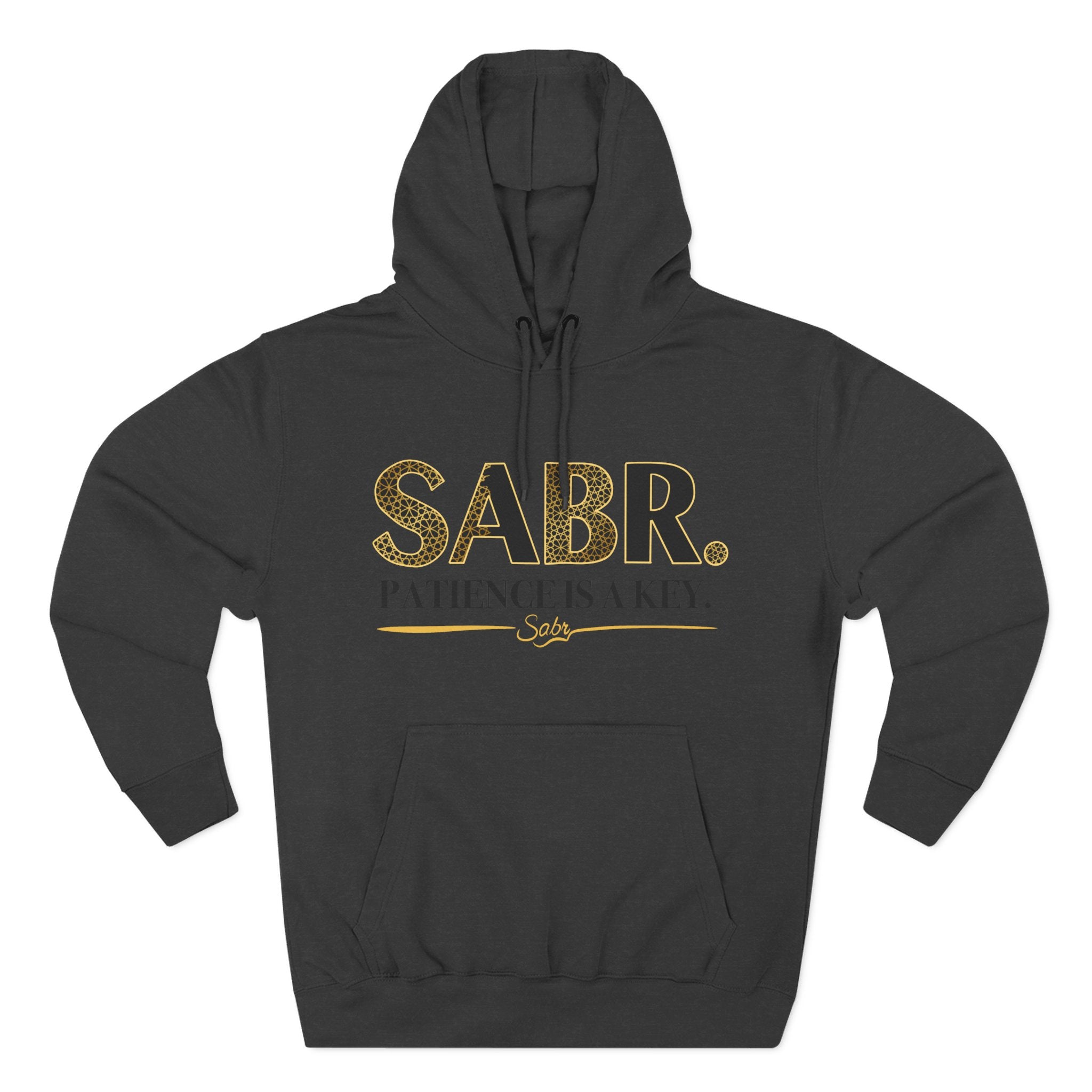 Islamic Sabr Three-Panel Fleece Hoodie for Patience | Muslim Apparel