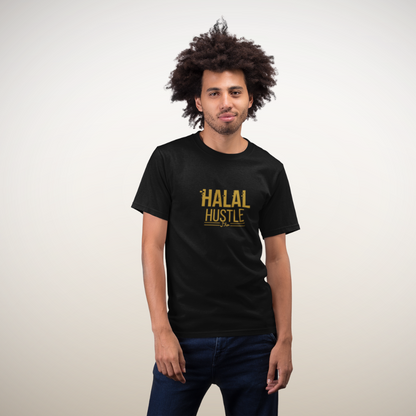 “Halal Hustle” T-Shirt – Islamic Motivational Streetwear for Entrepreneurs