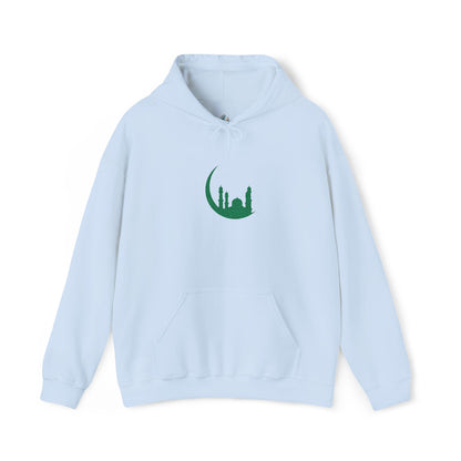 Islamic Mosque Moon Green Embroidered Hoodie