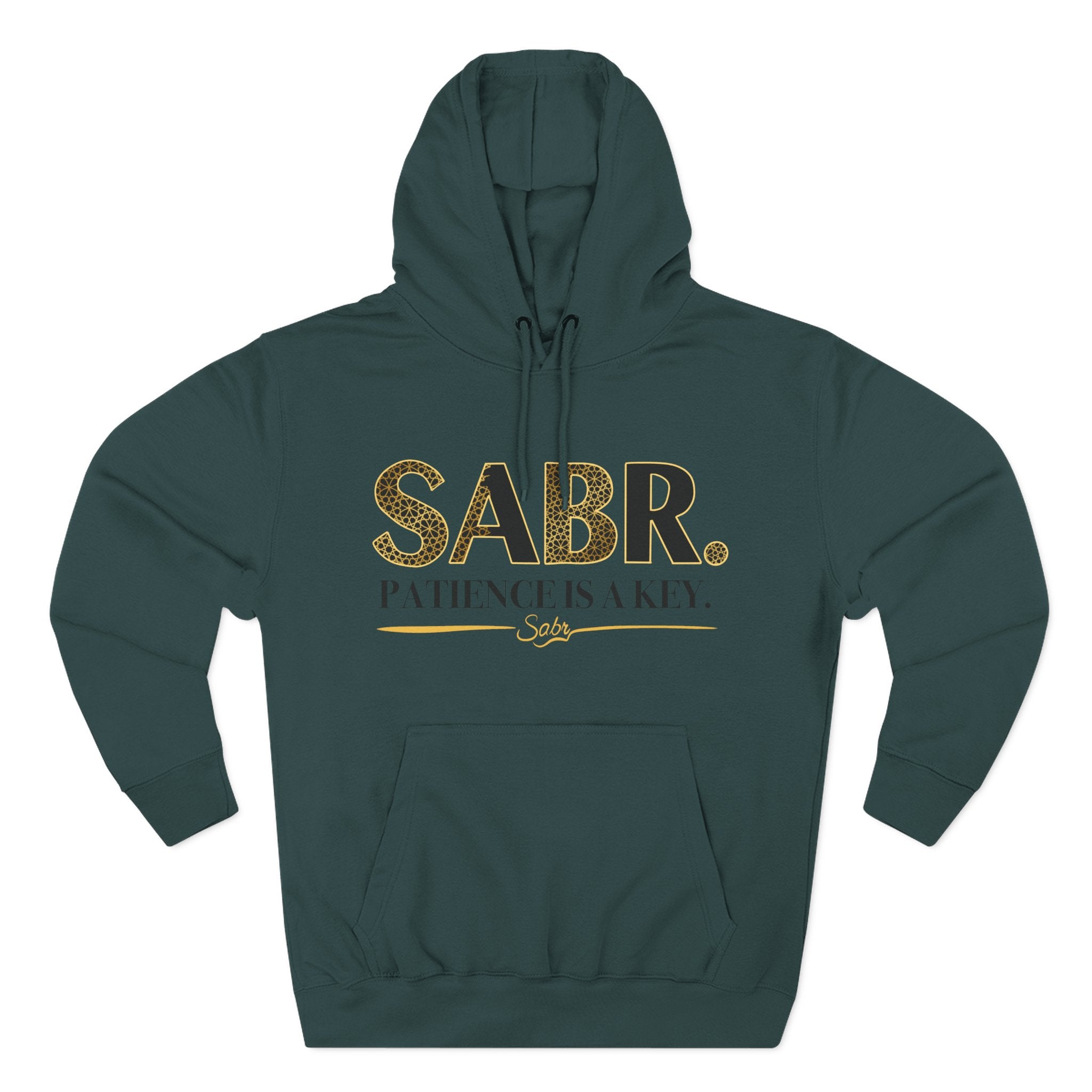 Islamic Sabr Three-Panel Fleece Hoodie for Patience | Muslim Apparel