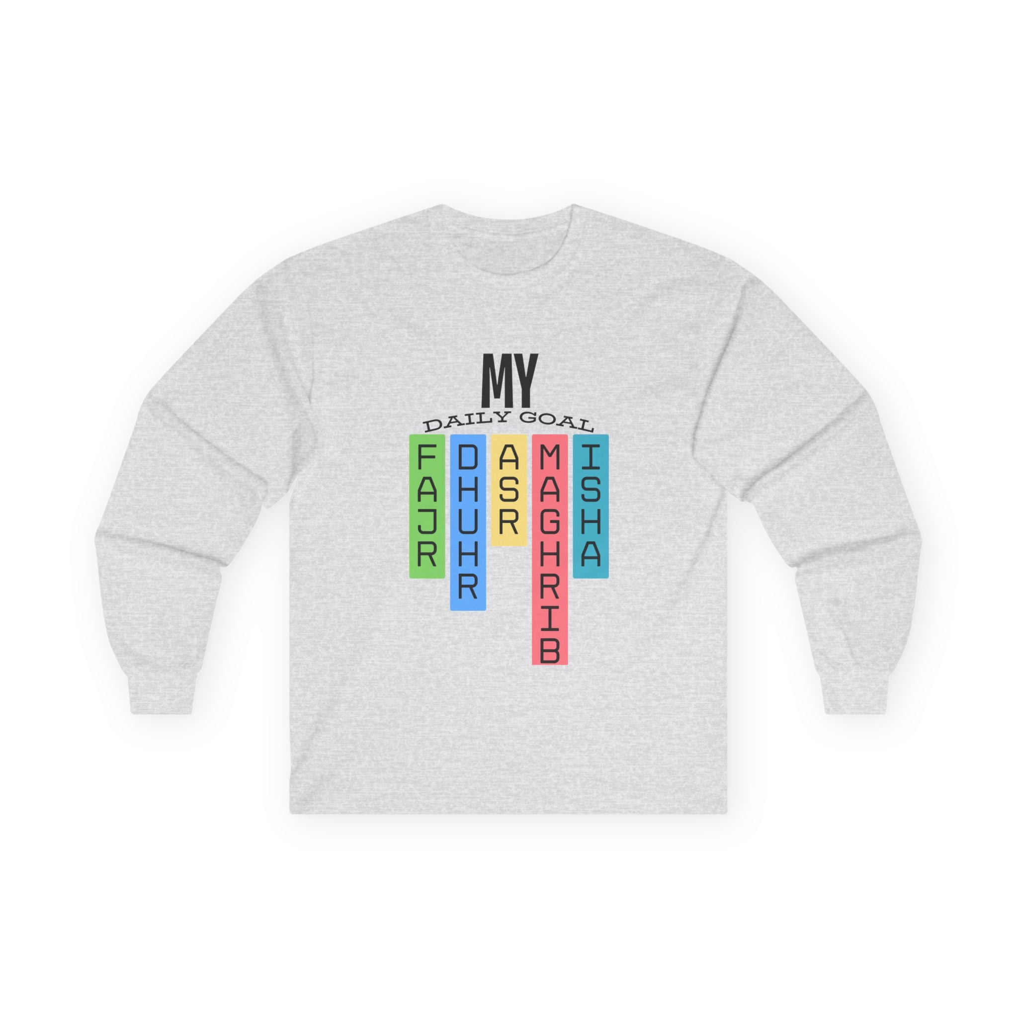 Islamic Daily Prayers Unisex Long Sleeve Tee - Eid Ramadan Gift
