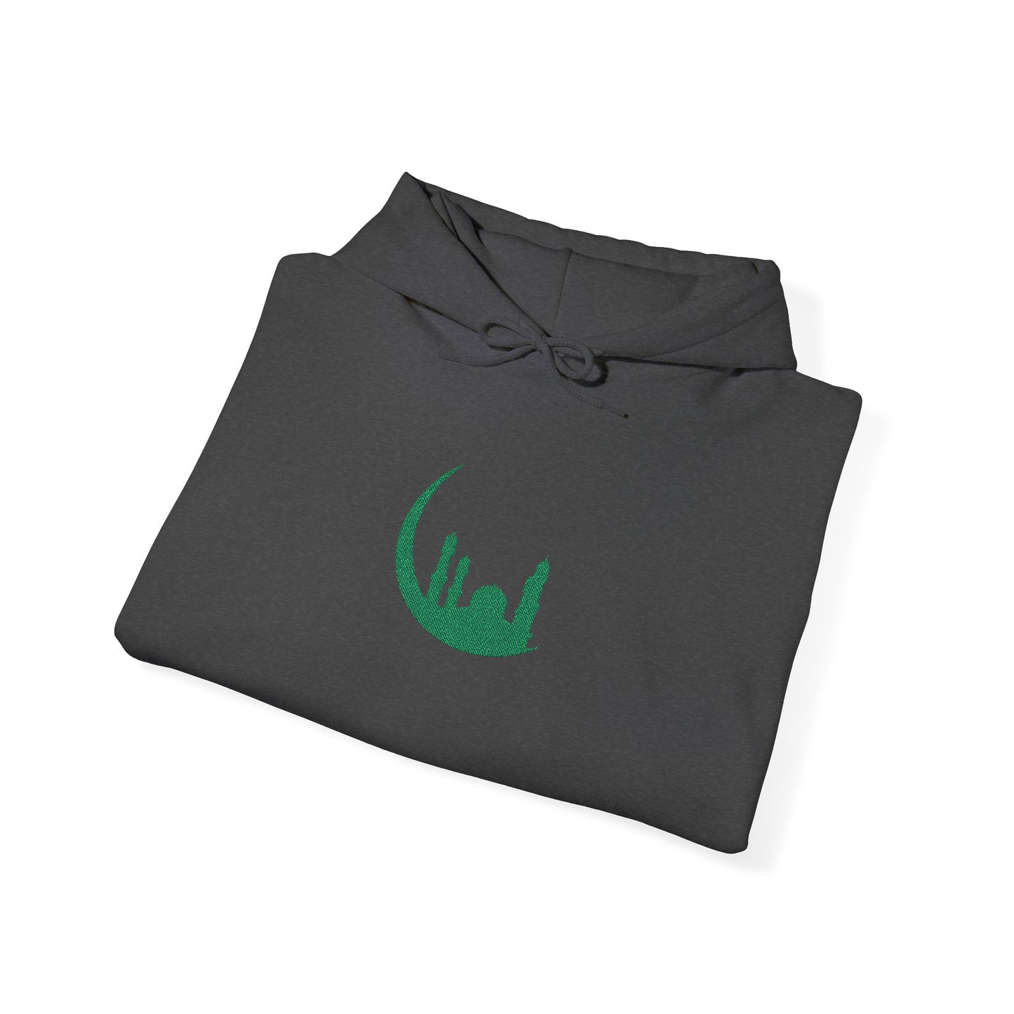 Islamic Mosque Moon Green Embroidered Hoodie