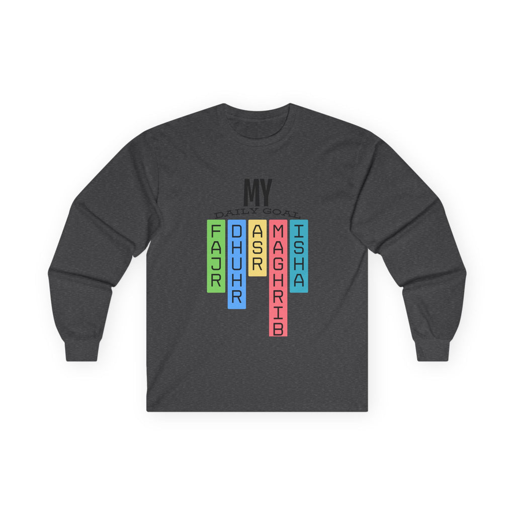 Islamic Daily Prayers Unisex Long Sleeve Tee - Eid Ramadan Gift