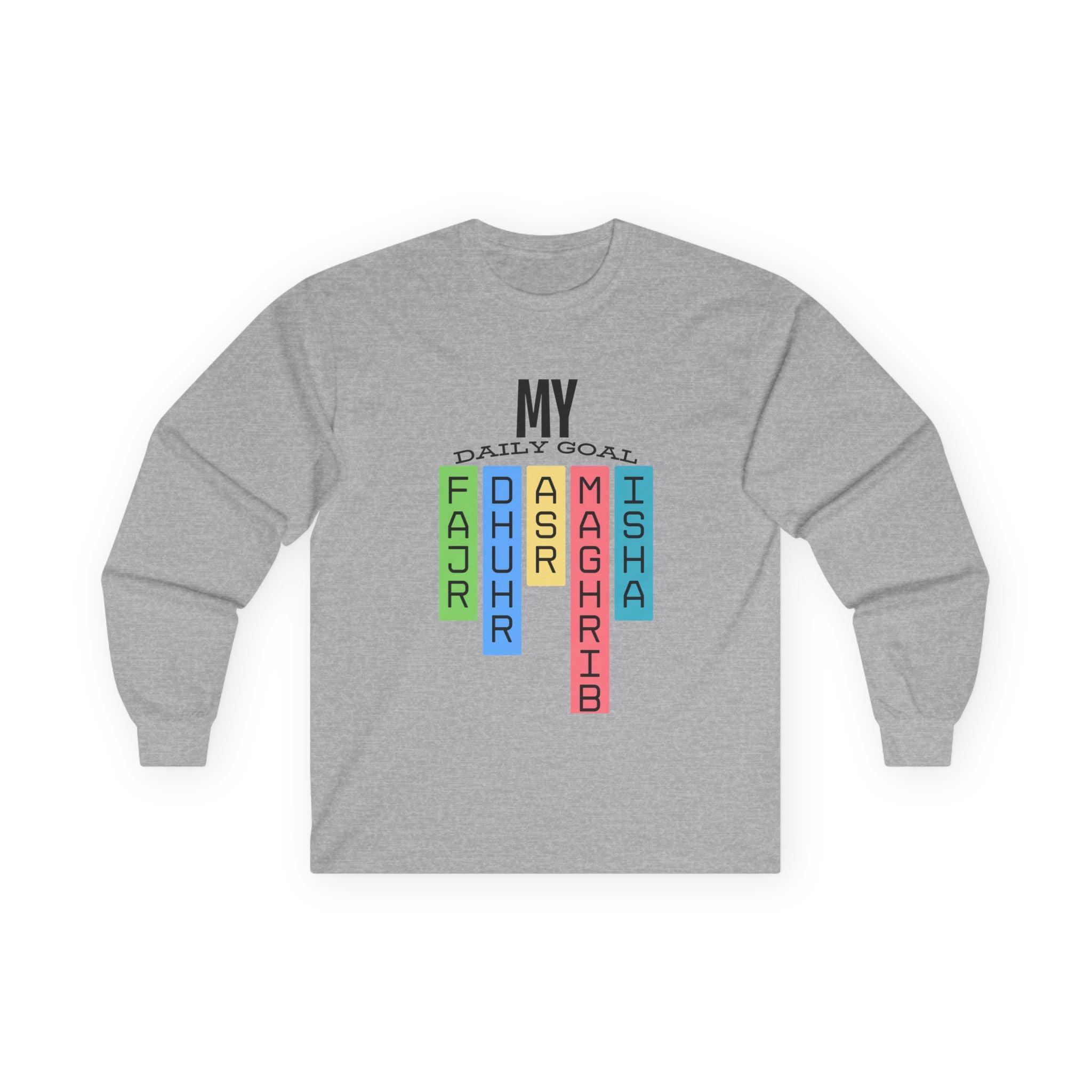 Islamic Daily Prayers Unisex Long Sleeve Tee - Eid Ramadan Gift