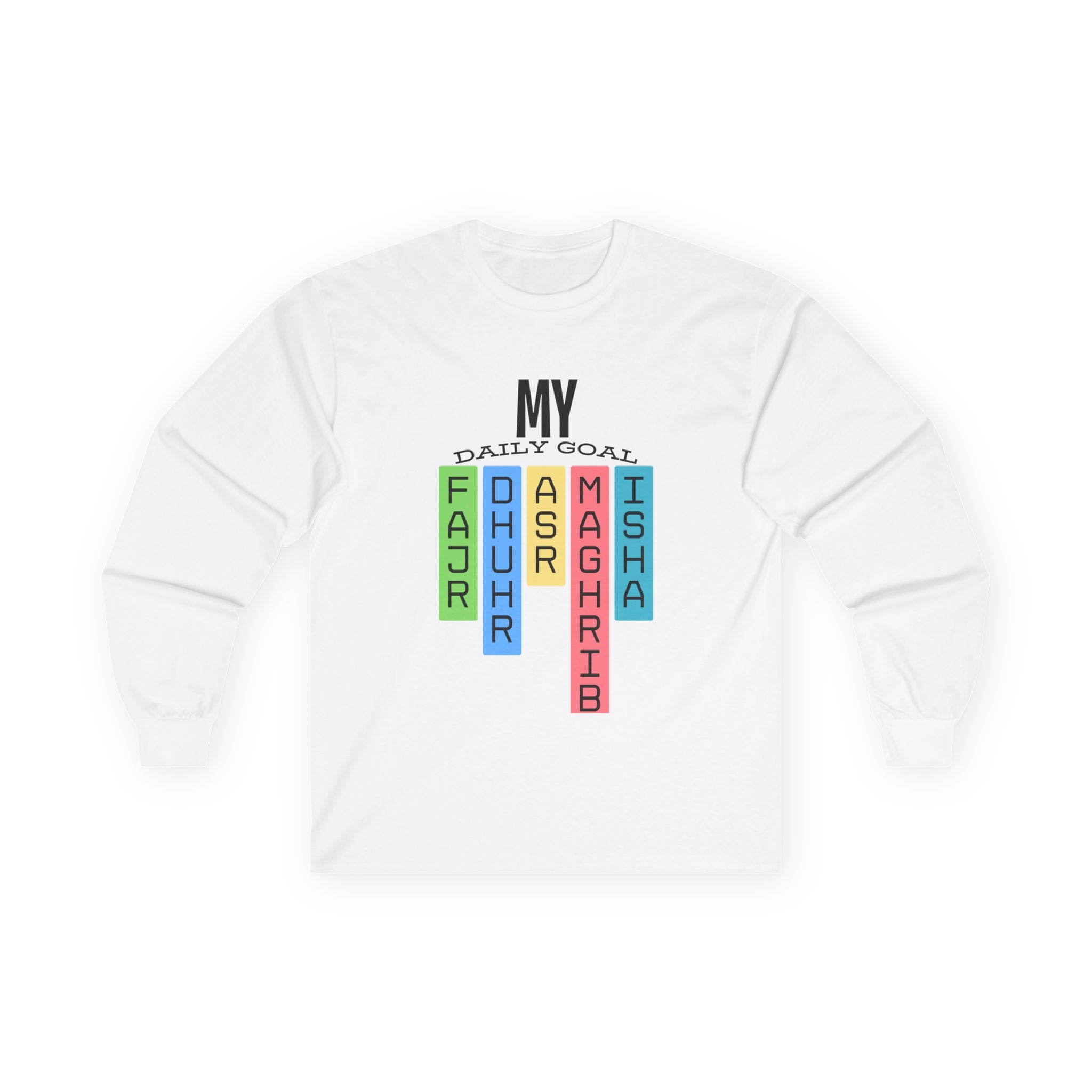 Islamic Daily Prayers Unisex Long Sleeve Tee - Eid Ramadan Gift