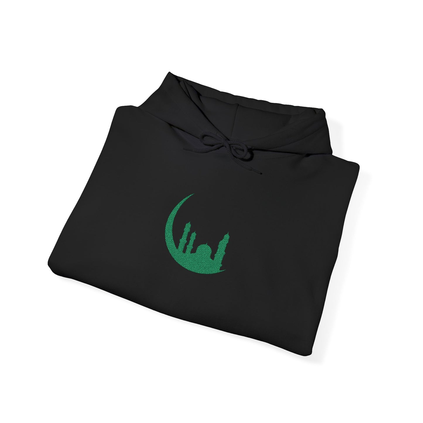 Islamic Mosque Moon Green Embroidered Hoodie