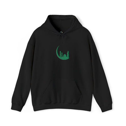 Islamic Mosque Moon Green Embroidered Hoodie